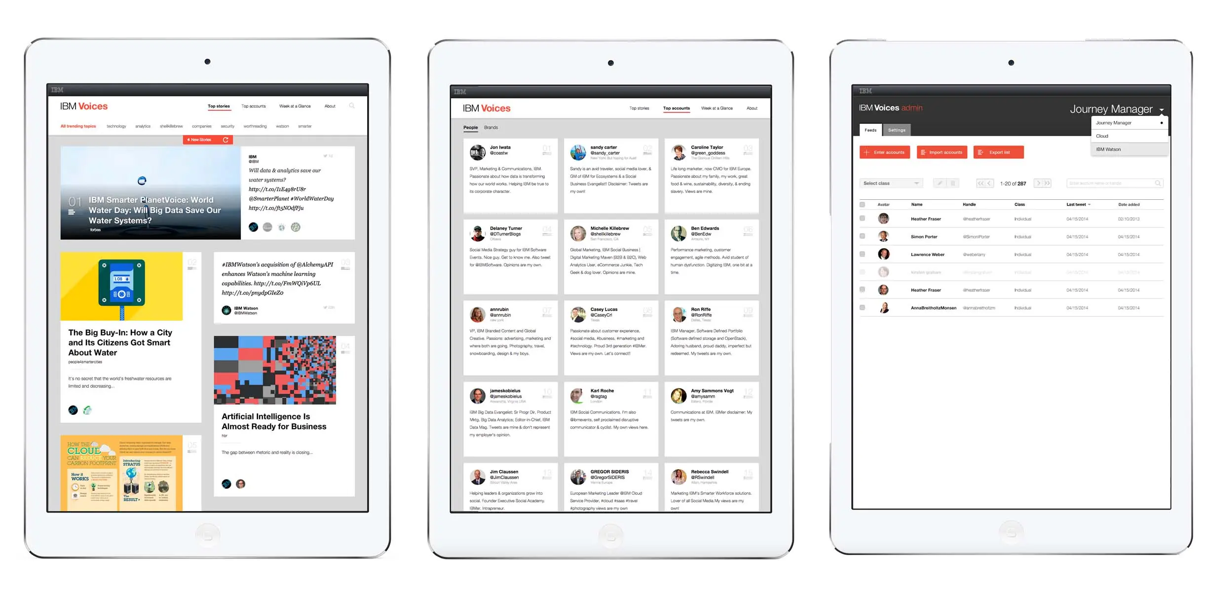 IBM Voices screens